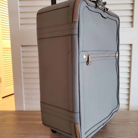 henri bendel Gray Leather Carry-On Cabin Suitcase - Picture 2 of 11